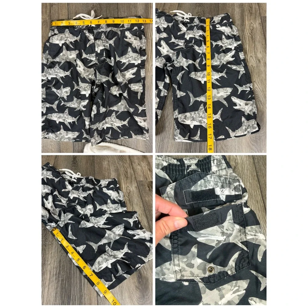 Trunks Surf Swim Co Shark Camo Board Shorts Black Gray Medium Mens Swim Trunks